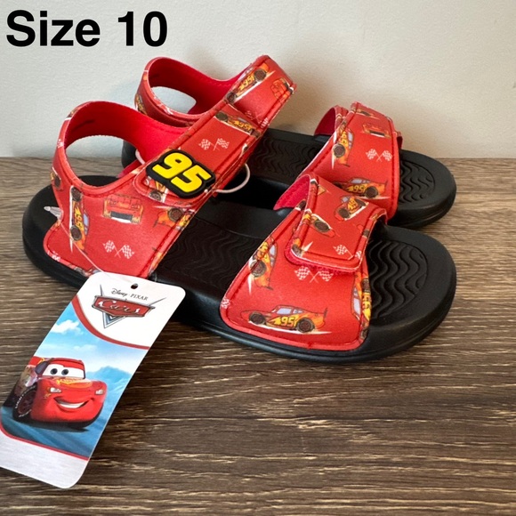 Disney Other - Disney Cars Lightning McQueen Sandals Shoes Size 10 Boys NEW Water Play Kachow